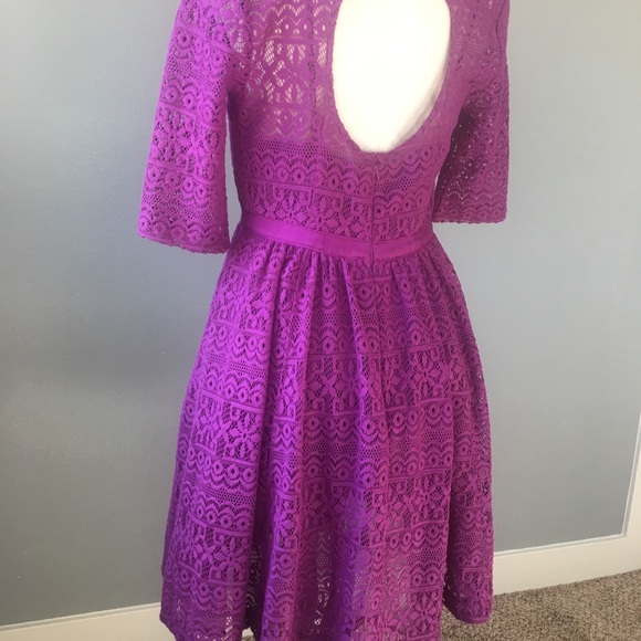 Plenty By Tracy Reese Dress Purple Lace - Picture 6 of 8
